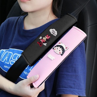 1PCS Car Seat Belt Shoulder Cover Safety Belt Cute Mickey and Minnie Cartoon Car Interior Supplies Protective Cover seat belts