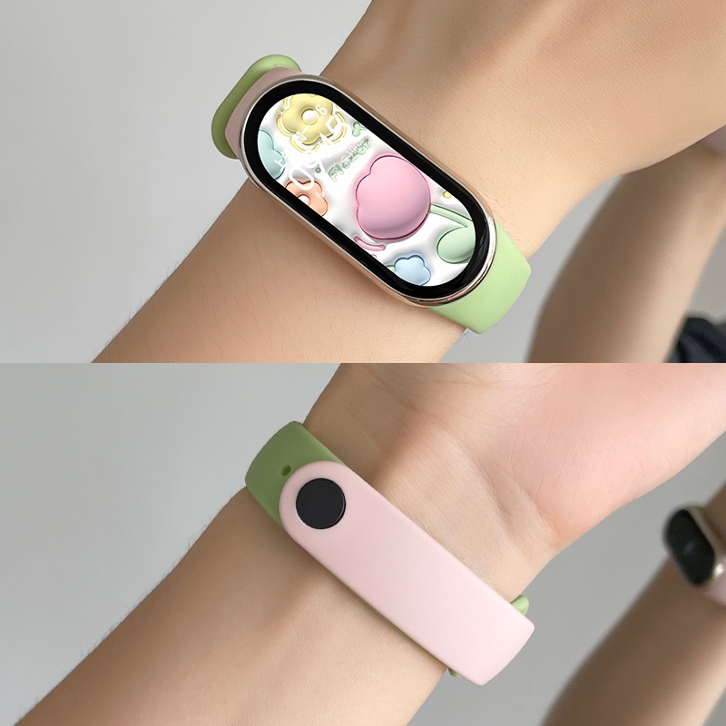 Shopee Day Deo Mi Band Dual Color Silicone Strap For Xiaomi Mi