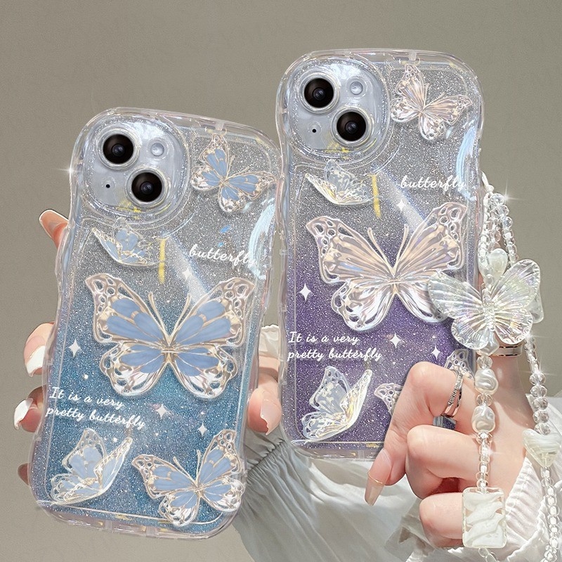 Dreamy Blue Purple Butterfly Casing Huawei Y7A Y6P Y7 2019 Y6 2019 Soft ...