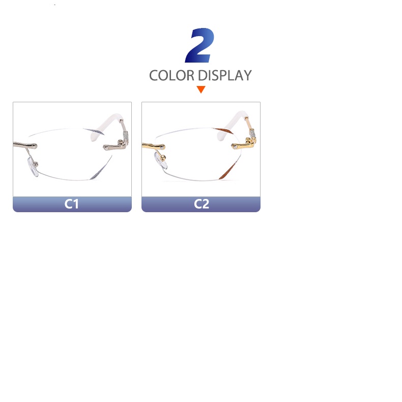 Zoolf New Desgin Rimless Graded Eyeglasses with Grade -100 150 200 250 ...