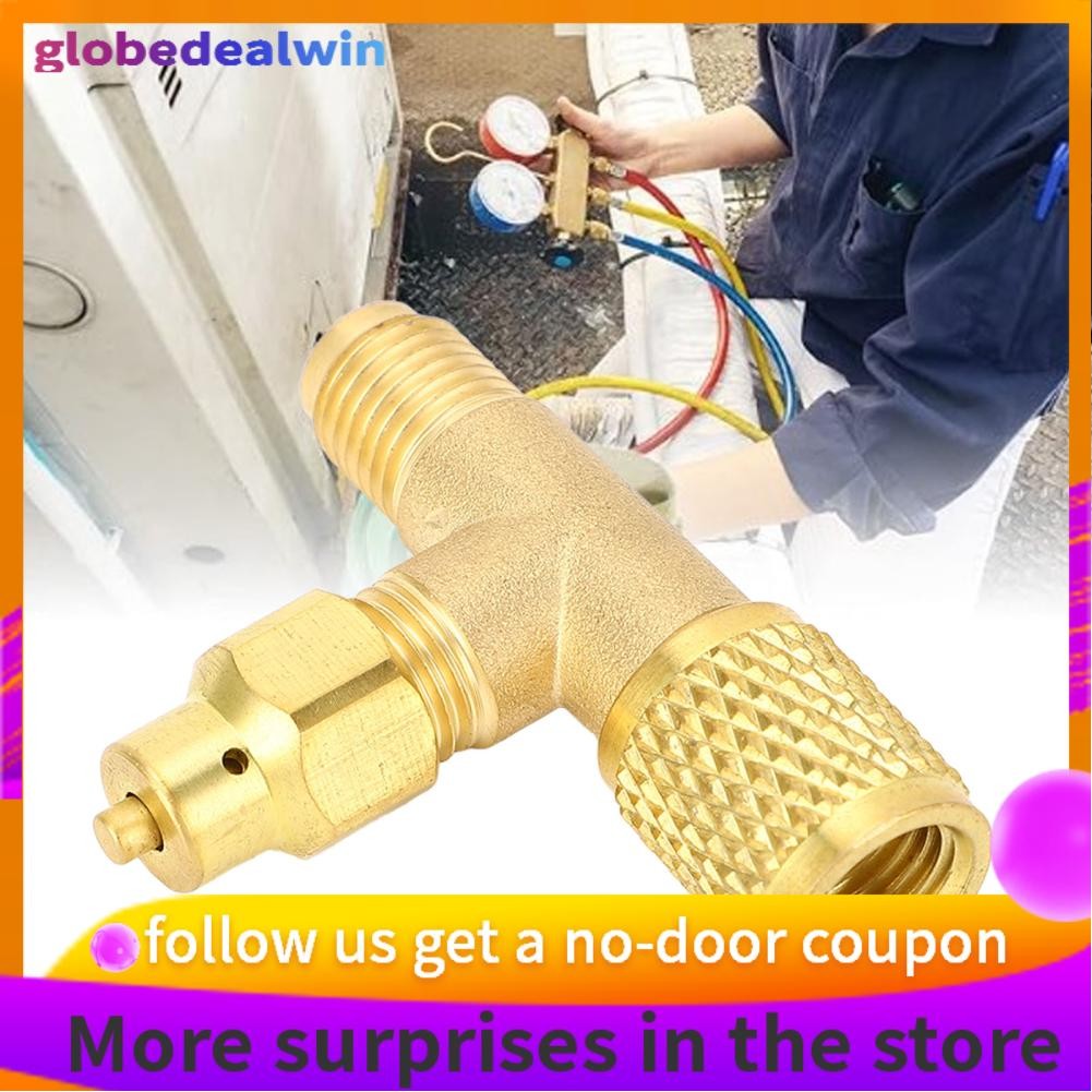 Globedealwin Qcwwy Refrigerant Charging Valve Brass Material Long ...