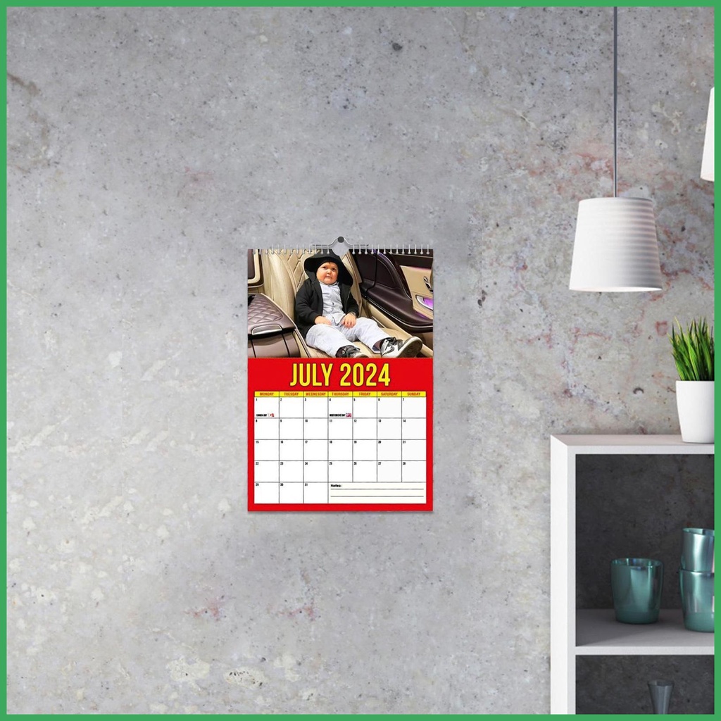 12 Month Planners Calendars Funny 2024 Wall Calendar with Note Section