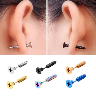 women men Cartilage stainless steel flat back piercing earrings