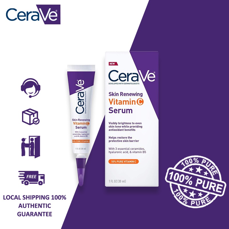 CeraVe Skin Renewing Vitamin C Serum 30ML Facial Dark Spots Skincare