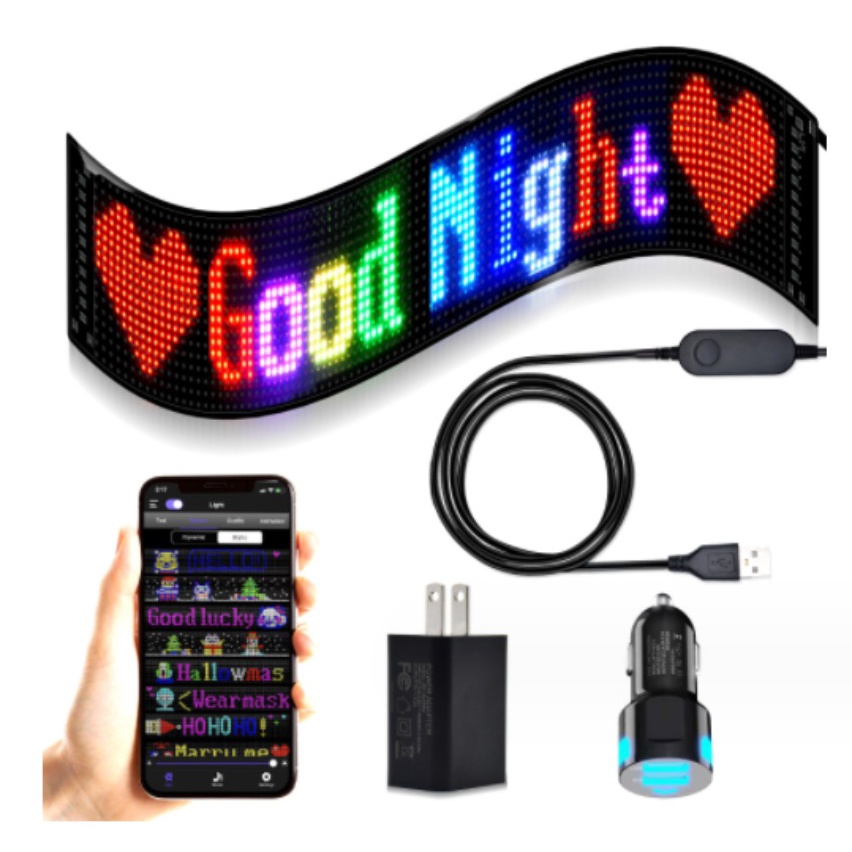 Scrolling Advertising LED Sign USB 5V Bluetooth App Control Logo Light ...