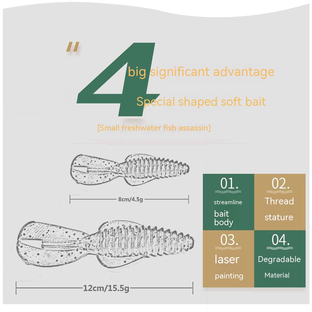 1pcs Fishing Soft Lure Shrimp Bait 8cm/4.5g 12cm/15.5g Rubber Fishing ...