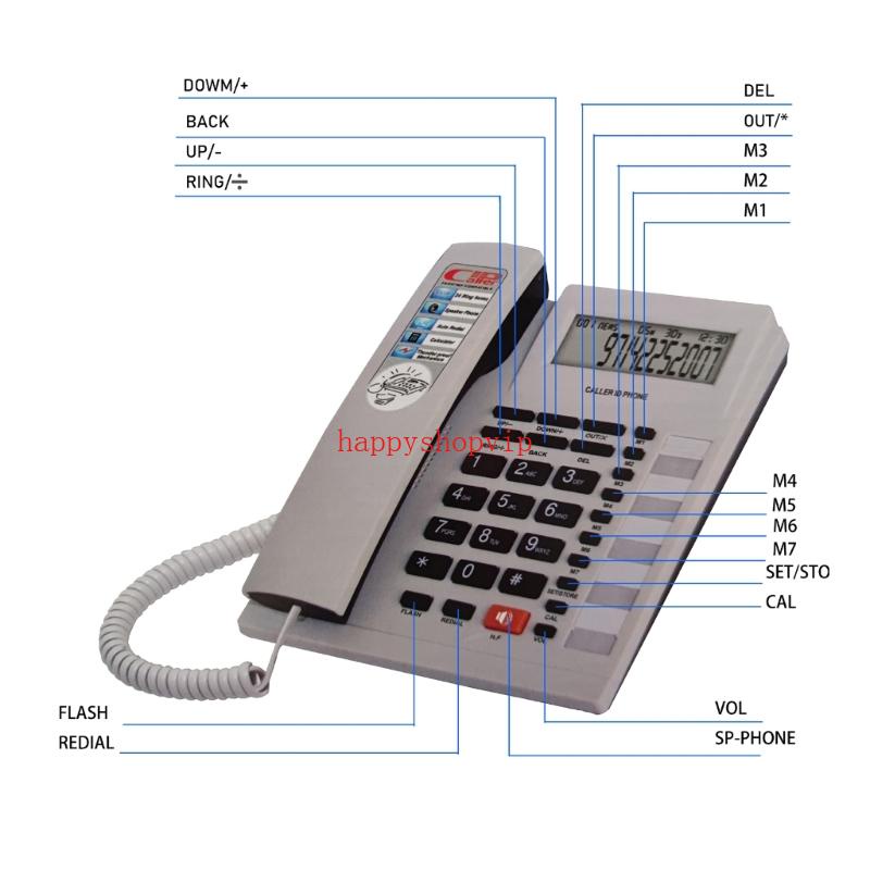 HSV Corded Telephone with Speaker Display Landline Phone Big Button