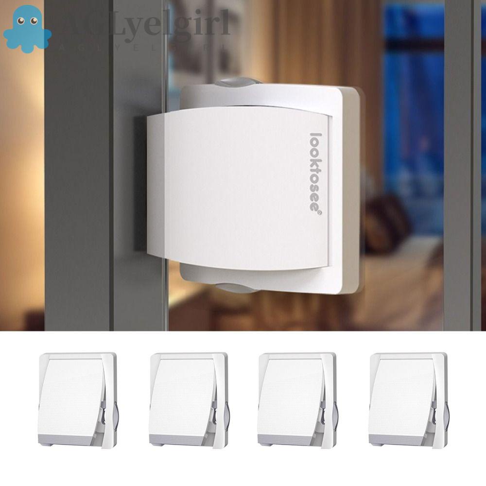 AGLYELGIRL 4pcs Sliding Door Lock, Selfadhesive Silent Design Sliding