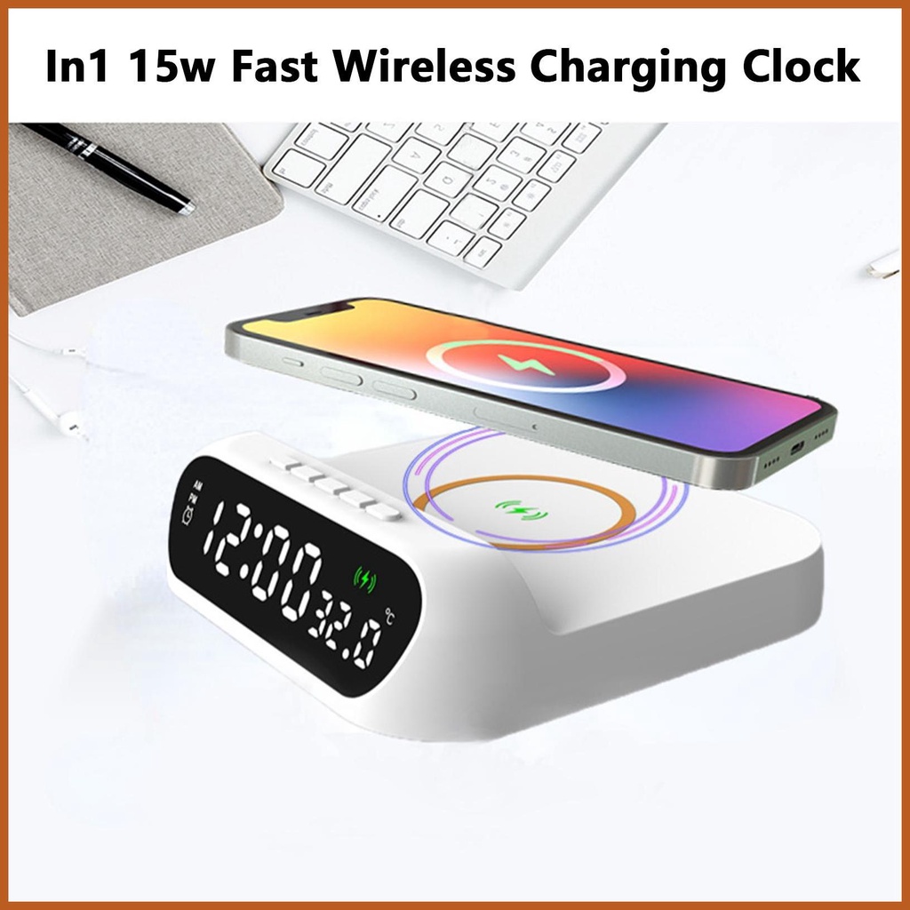 Alarm Clock Charging Station Fast Charging Station Temperature Display