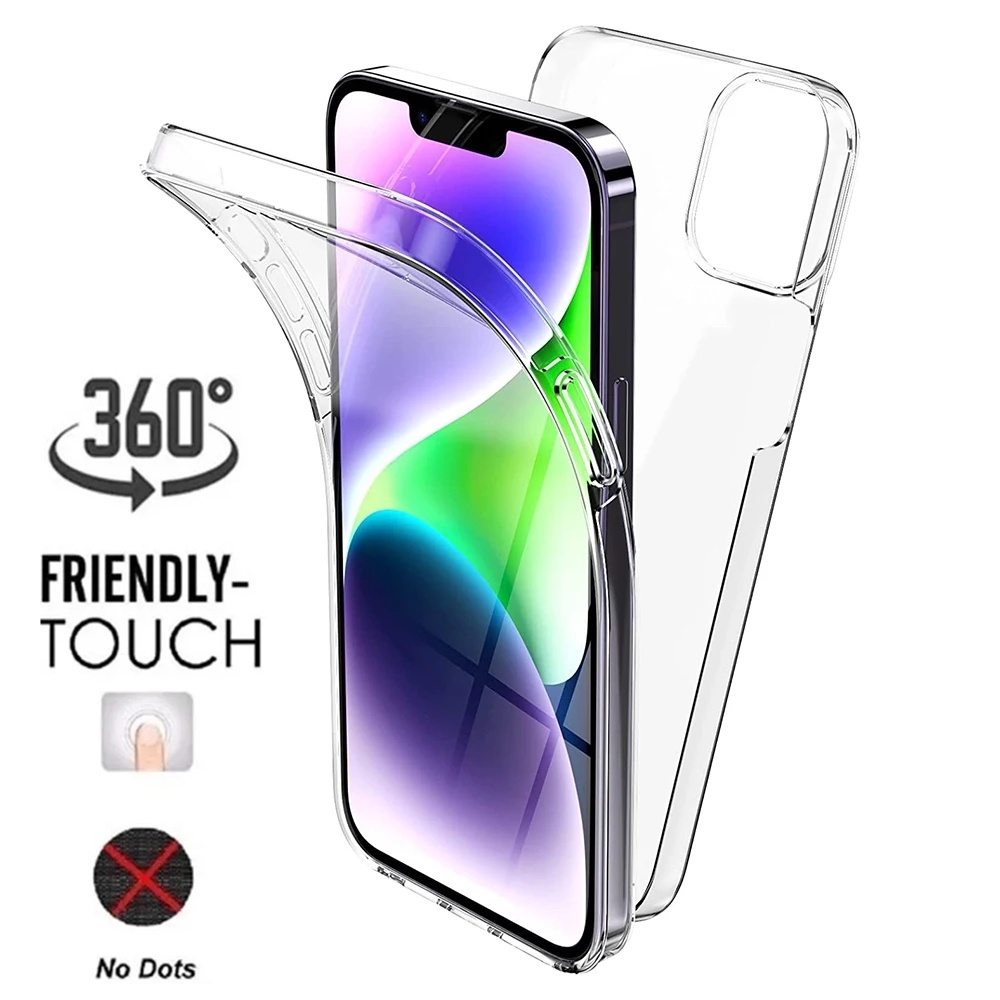 360 Full Body Protective Phone Case For iPhone 15 12 13 14 11 Pro Max X XR  XS Plus SE 2020 Soft Hard Transparent Cover