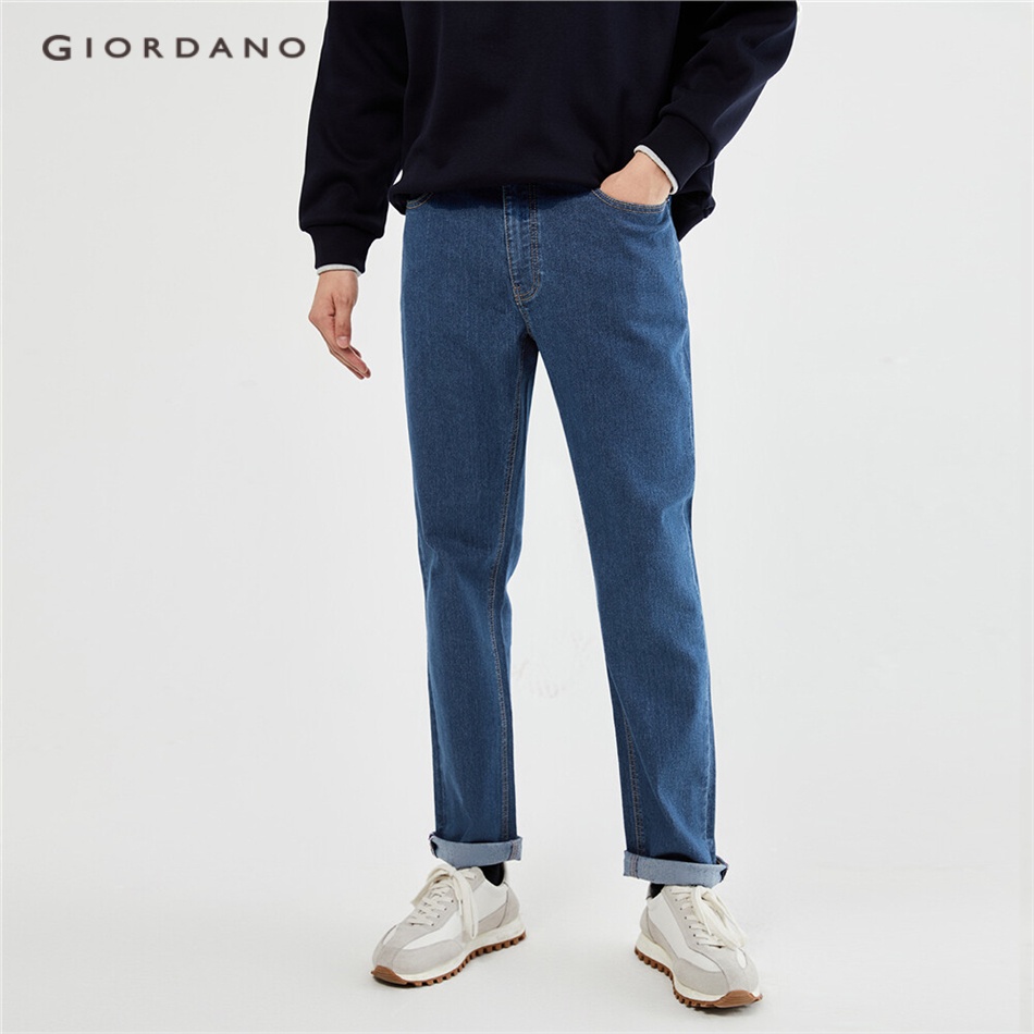 GIORDANO MEN Mid rise five-pocket denim jeans 01113086