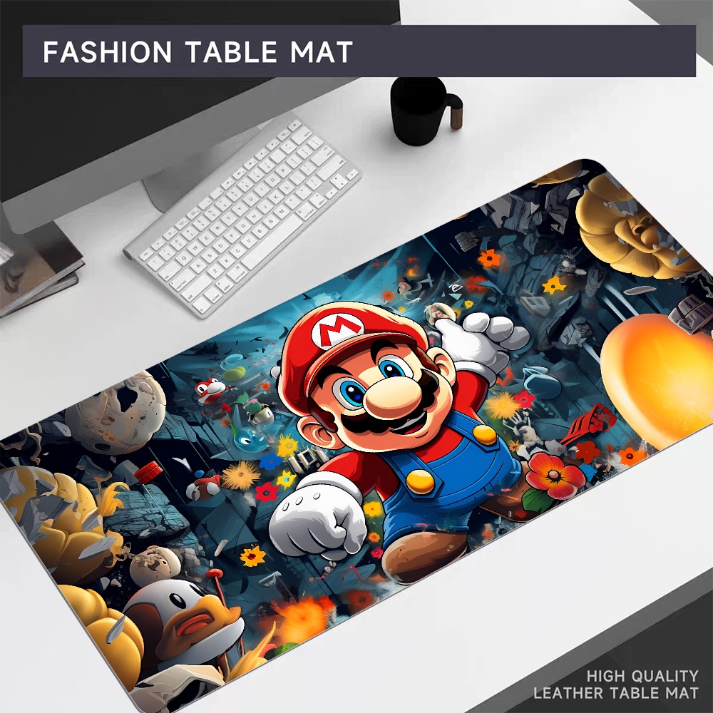 Super-marioS Mousepad 80x30cm XL Lockedge Office Computer Desk Mat ...