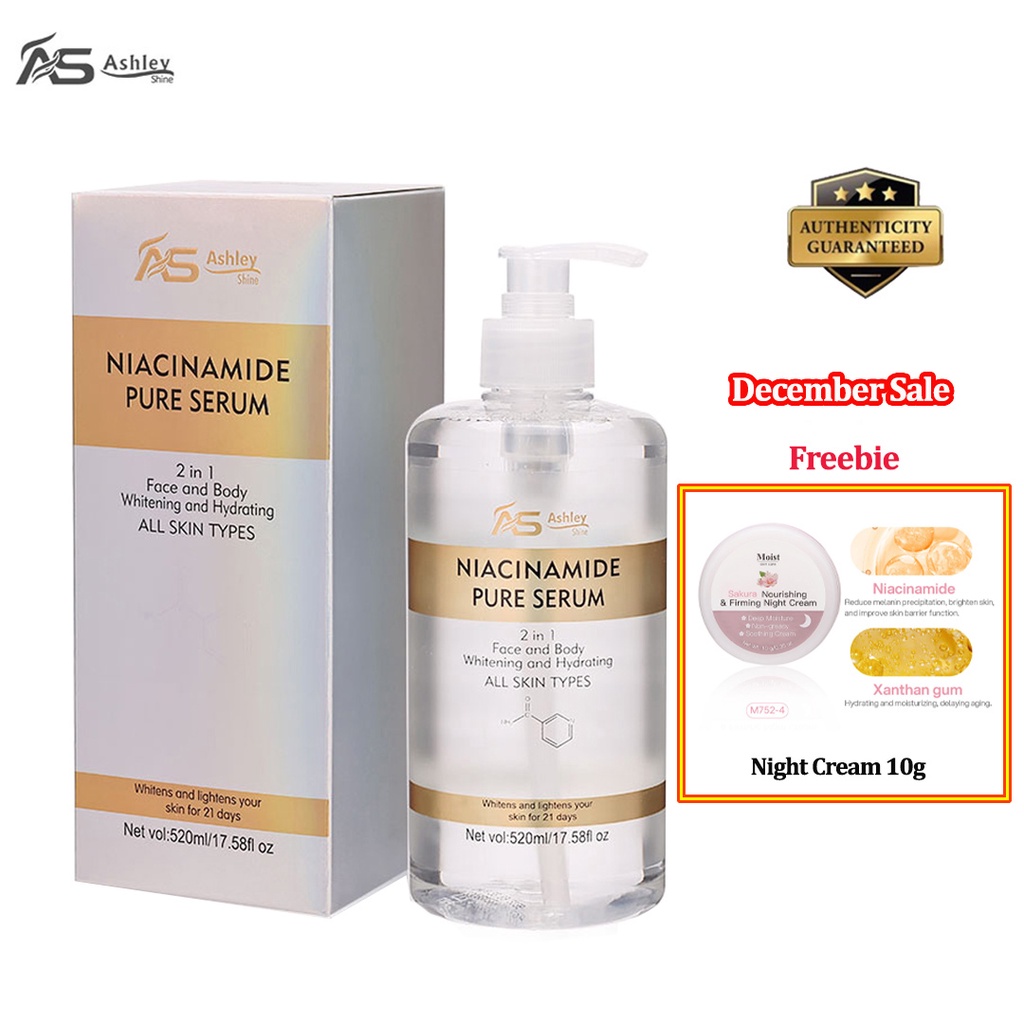 Ashley Shine NIACINAMIDE Pure Serum Face and Body Moisturizes Whitening ...