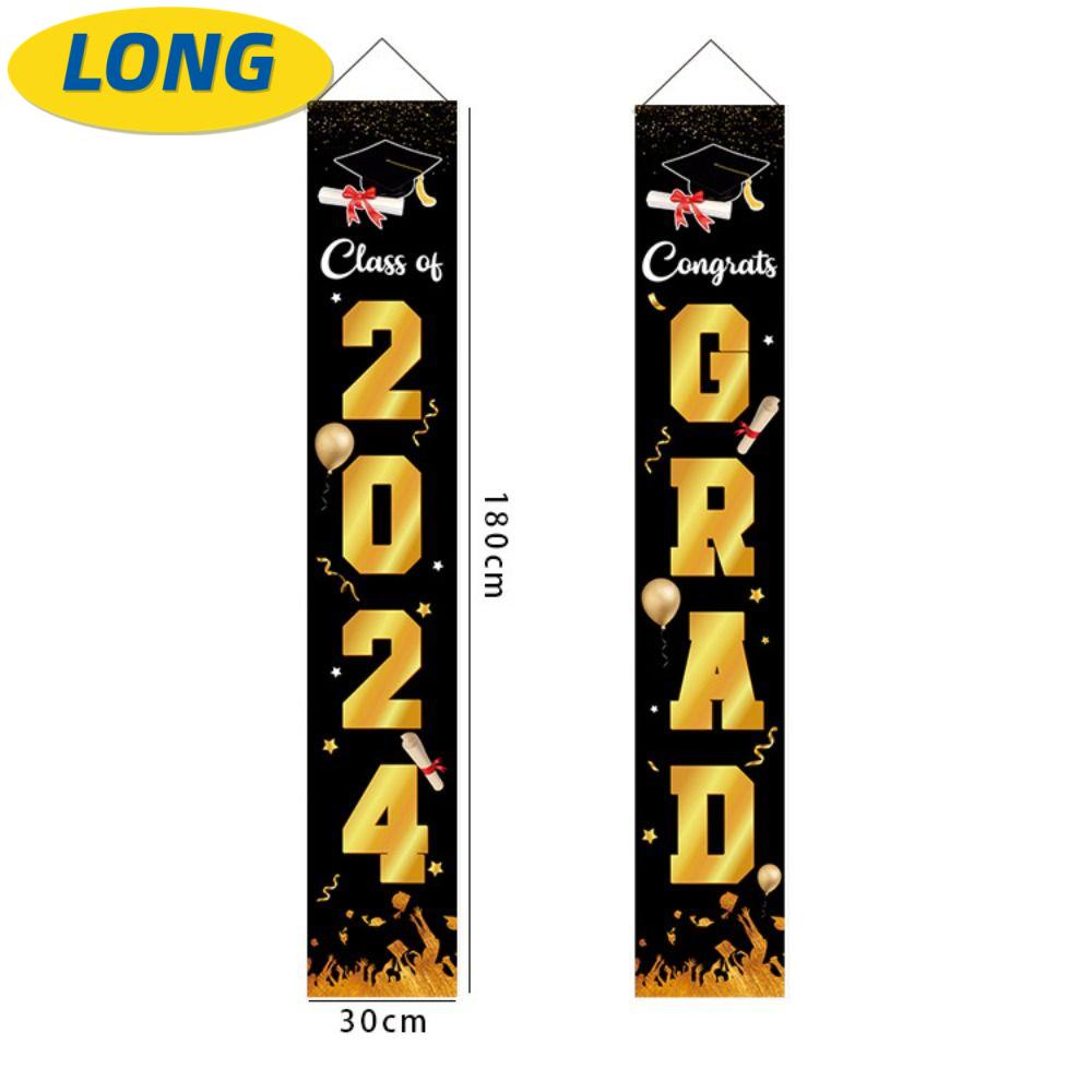 LONNGZHUAN 2024 Graduation Banner, Black Gold Graduation Theme ...