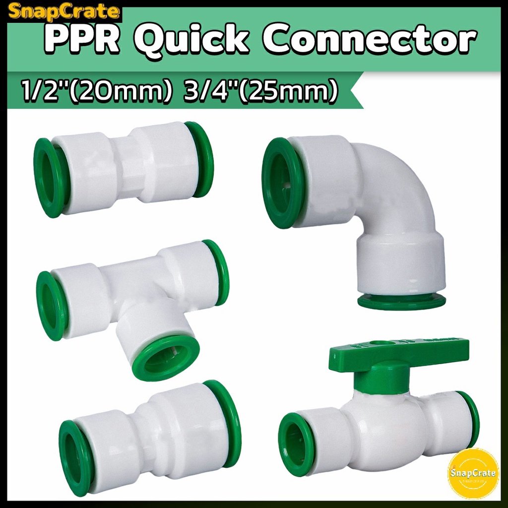Snap PPR Quick Connector Hot/Cold Water Pipe PE Fittings 1/2''(20mm)' 3 ...