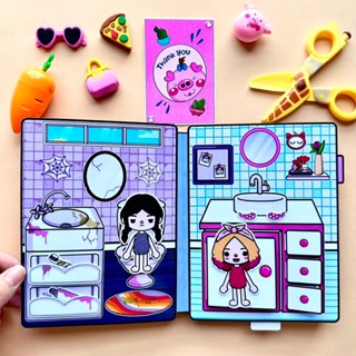 Toca Life World Quiet Book Toca Boca Wednesday and Einide paper doll ...