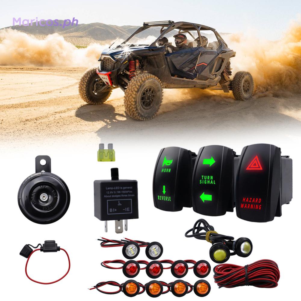 ATV UTV Turn Signal Set Reverse Lamp Horn Reverse Light Rocker Switch ...