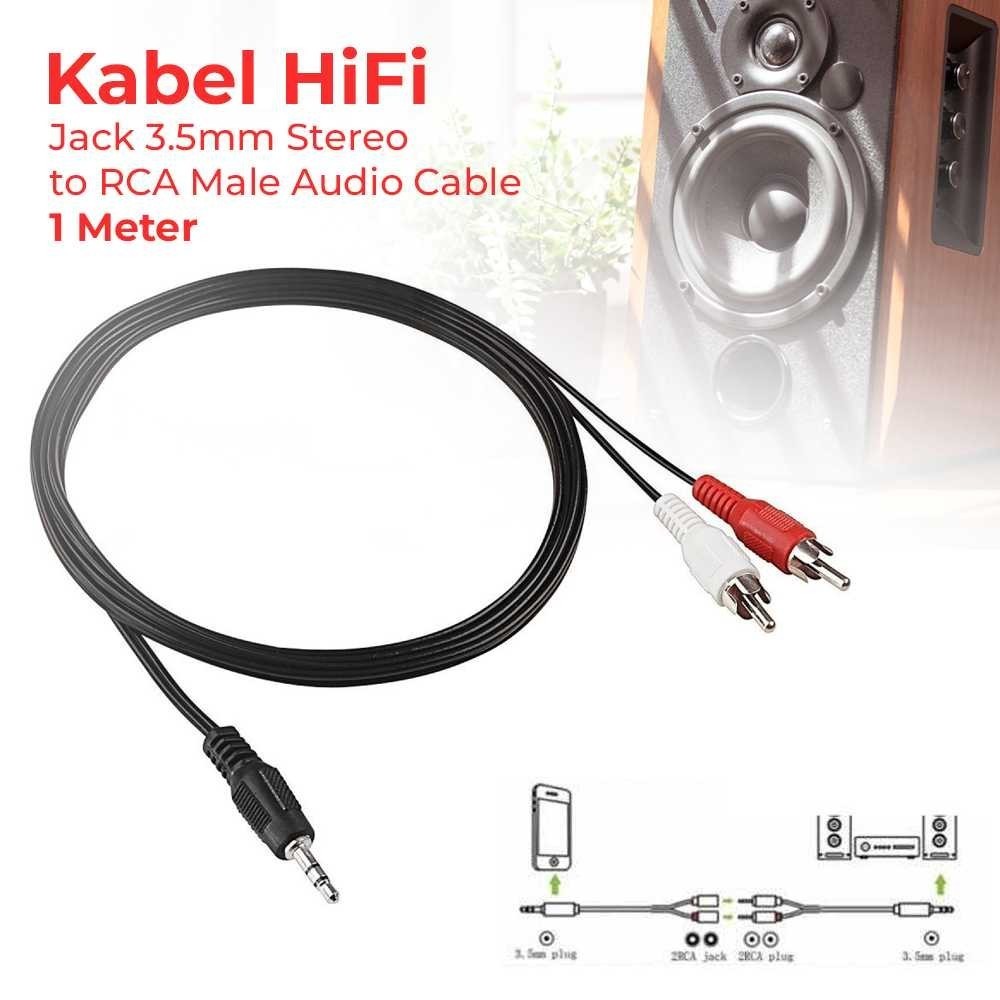 Jack to RCA Cable - HiFi Jack 3.5mm Stereo to RCA Male Audio Cable 1 ...