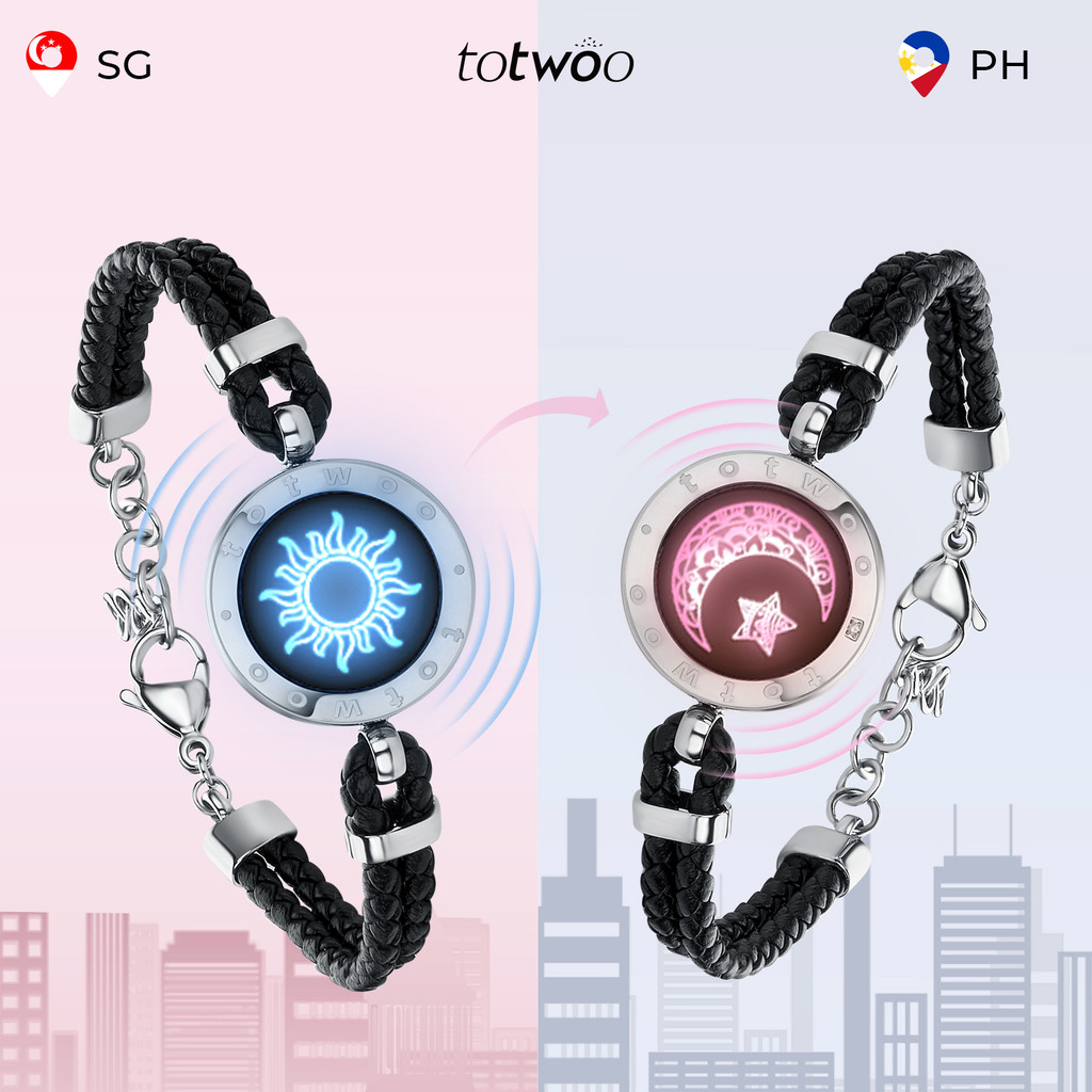 TOTWOO Long Distance Touch Bracelets for Couples Vibration & Light Up  Leather Rope Gifts for Girlfriend | Shopee Philippines