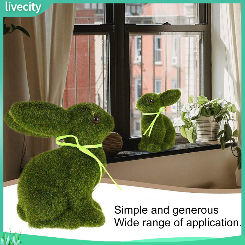 livecity| Festive Easter Bunny Statue Easter Rabbit Lawn Decor Set of 2 ...