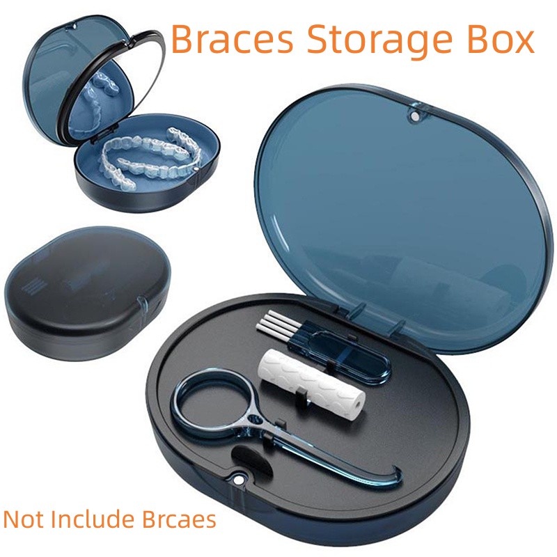 2 Layers Portable Large Capacity Tooth Braces Box Orthodontic Retainer