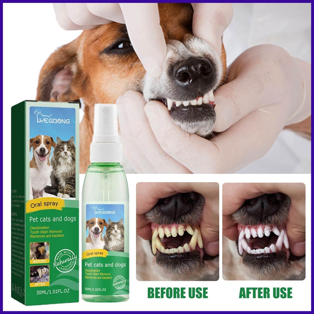 Pet Oral Dog Teeth Cleaning 30ml Dog Breath Freshener to Eliminate Bad