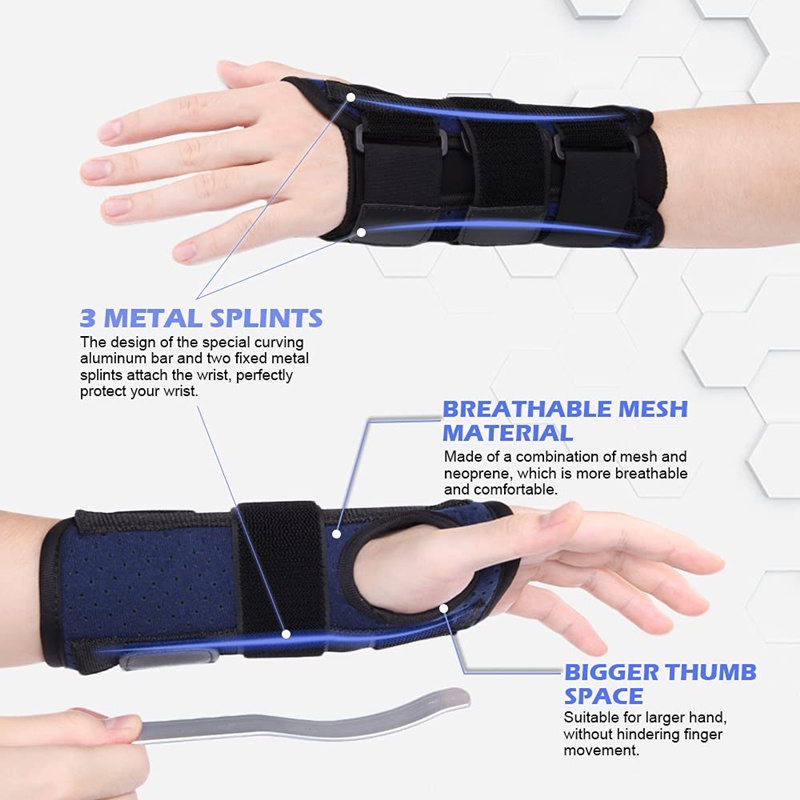 Wrist Splint Support Adjustable Compression Wrist Brace Guard for Women Men Arthritis Tendonitis