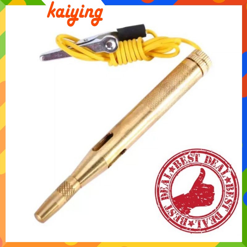 Auto Car Vehicle Circuit Fuse Tester DC 6V 12V 24V Light Bulb Voltage Test Pen Pencil Yellow