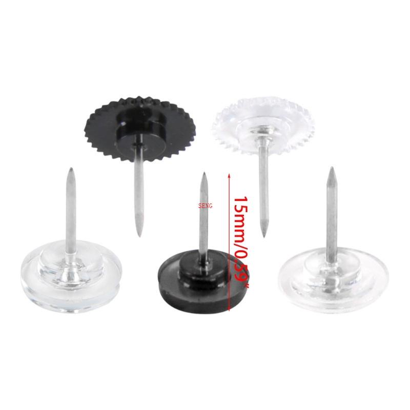seng 50 100Pieces Gear-shape Push Pins Flat Head Map Pin Clear Pushpin ...