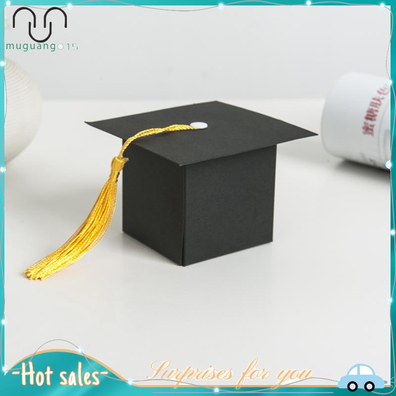 【muguang15】25Pcs DIY Paper Graduation Cap Shaped Gift Box Sugar ...