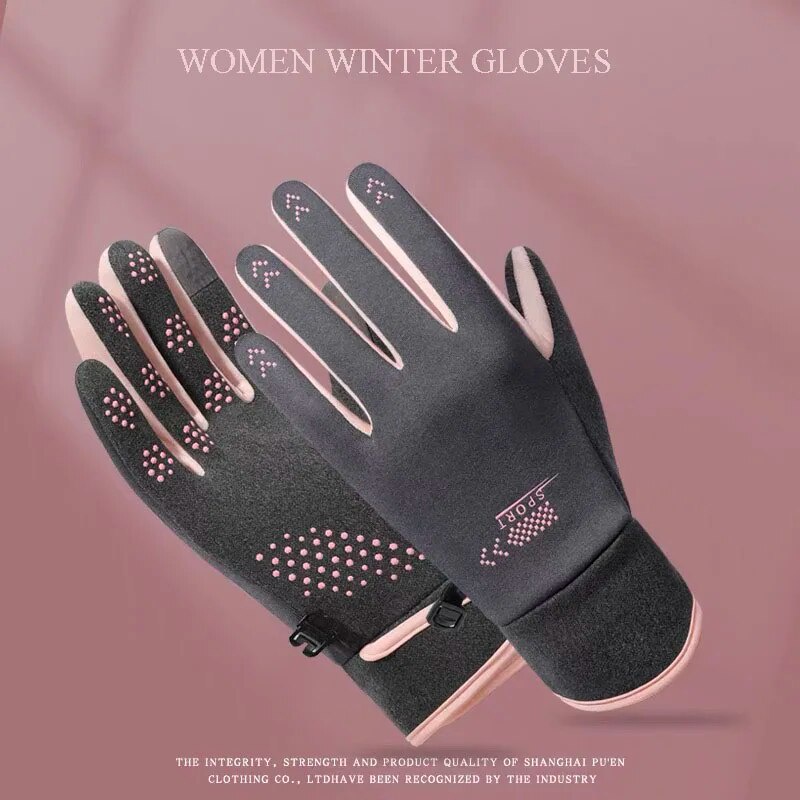 Winter Warm Gloves Women Non-Slip Finger Touch Screen Riding Motorcycle ...