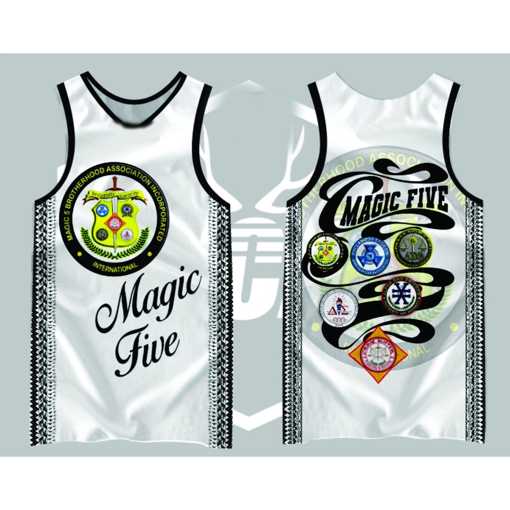 Full Sublimation Full print Unisex Sando Magic five WHITE | Shopee ...