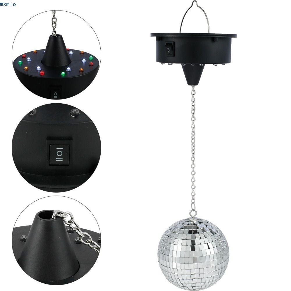 MXMIO Control Mirror Disco Ball Motor, LED Lights Black Rotating Disco
