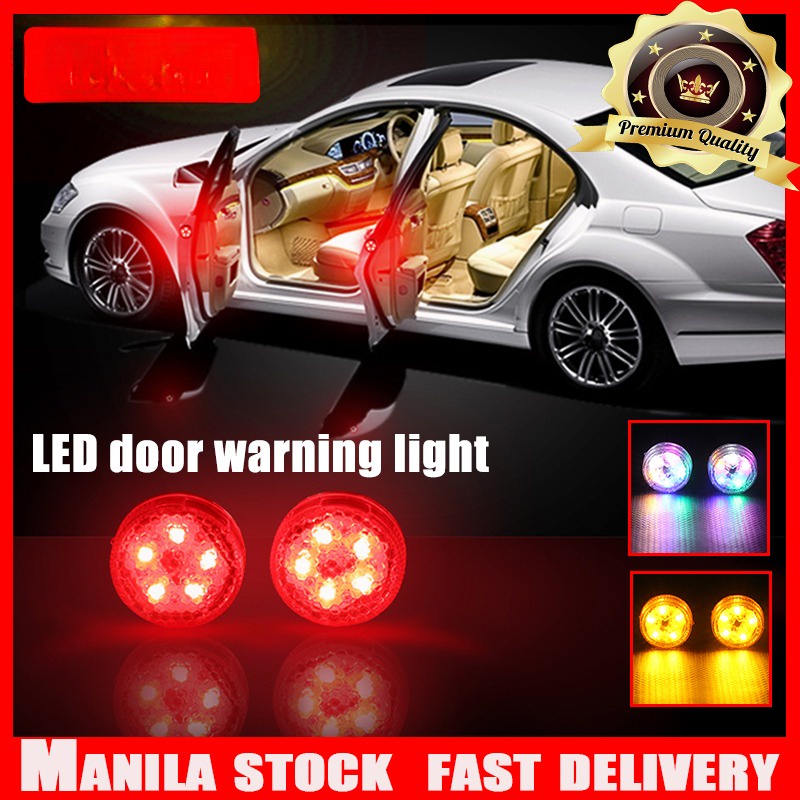 LT 2pcs/4pcs 5 LEDs Car Door Opening Warning Lights Wireless Magnetic ...