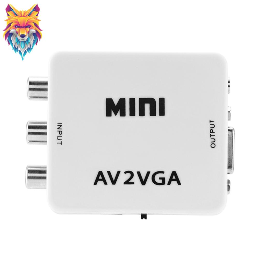 OUT ☞Mini HD AV2VGA Video Converter Box AV RCA CVBS to VGA Video HDTV ...