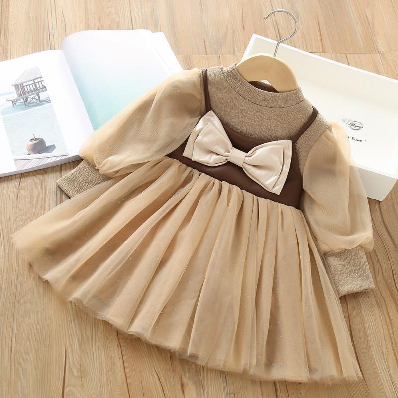 Baby Girl Clothes Autumn Cotton Suspenders Dress For Kids Bowknot