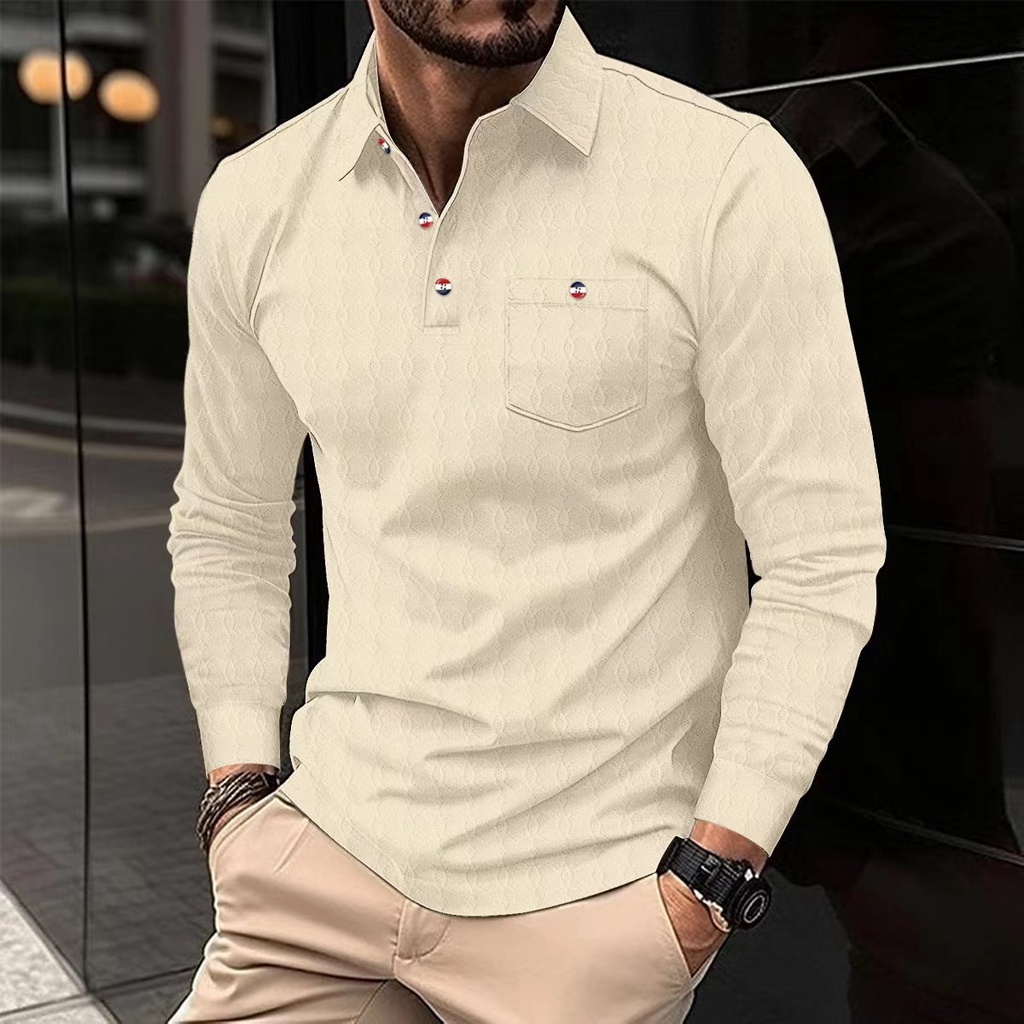 Mens Casual Quarter Zip Polo Sweater Business Office Work Slim Long Sleeve  Stretch Lightweight Shirt Tops with Pocket