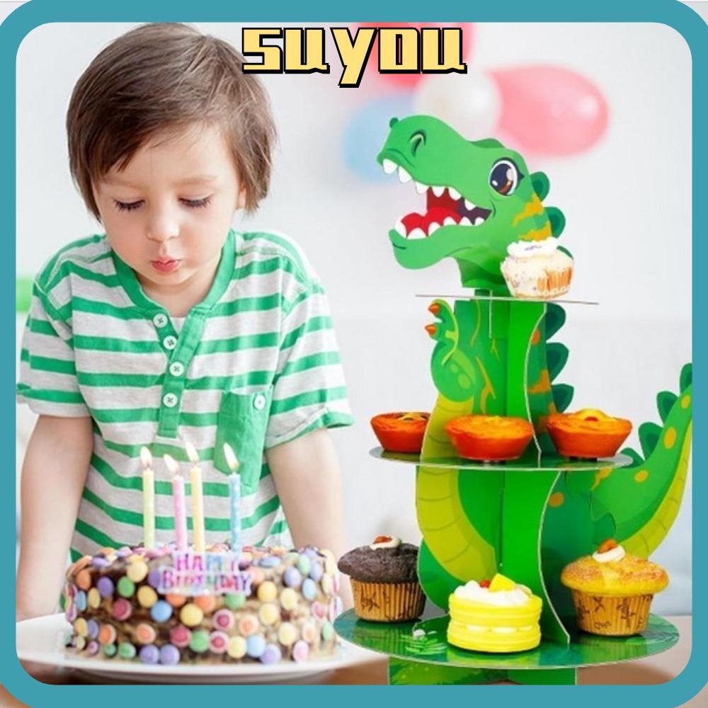 SUYO Dinosaur Party Decoration, Decoration Threelayer Paper Three