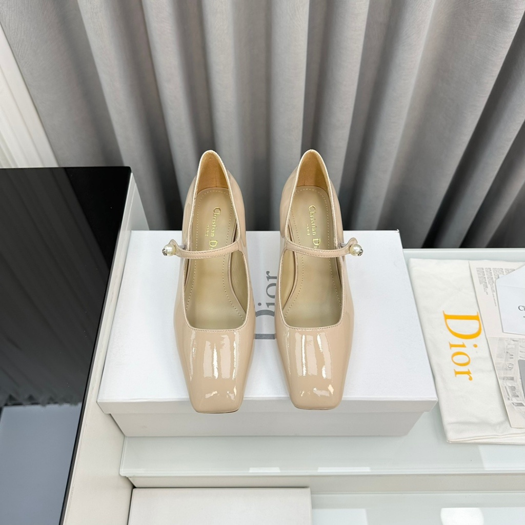 Dior 2024 Spring/Summer New Retro Roman High Heels Chunky Heel Square ...