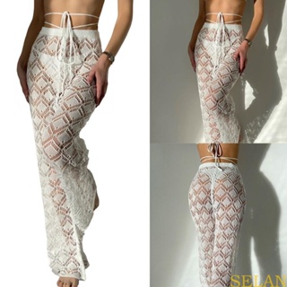 Womens Swimsuits Cover Up Pants Crochet-lace Bra Top Sexy Hollow Out Long  Pants