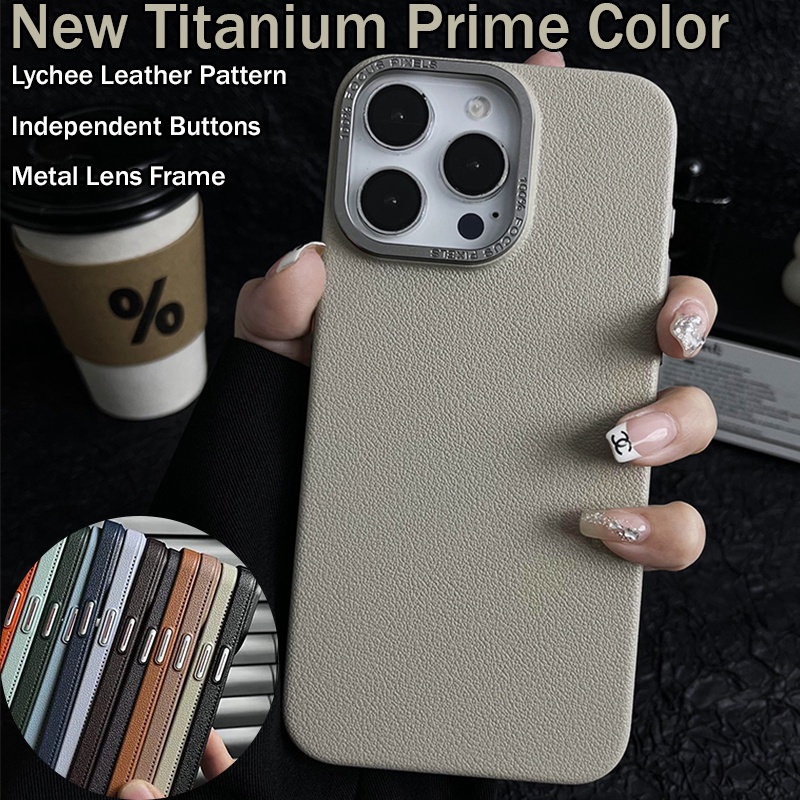 Premium New Titanium Prime Color Lychee Leather Pattern Metal Lens ...