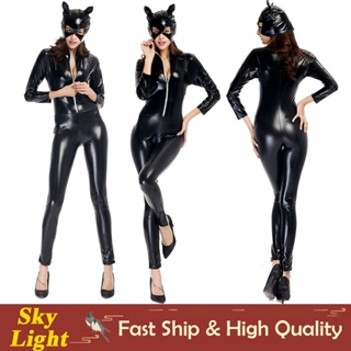 Women Catwoman One Piece Suit Catwoman Uniform Costume Cosplay Halloween