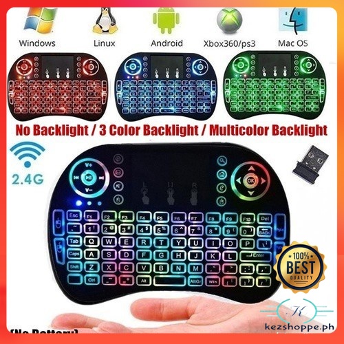 Mini i8 LED Backlit + Wireless Backlit Keyboard 2.4G Qwerty Touchpad ...