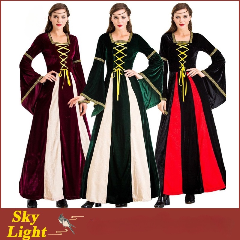 Medieval Punk Dress Cosplay Greek Goddess Halloween Costumes Women ...