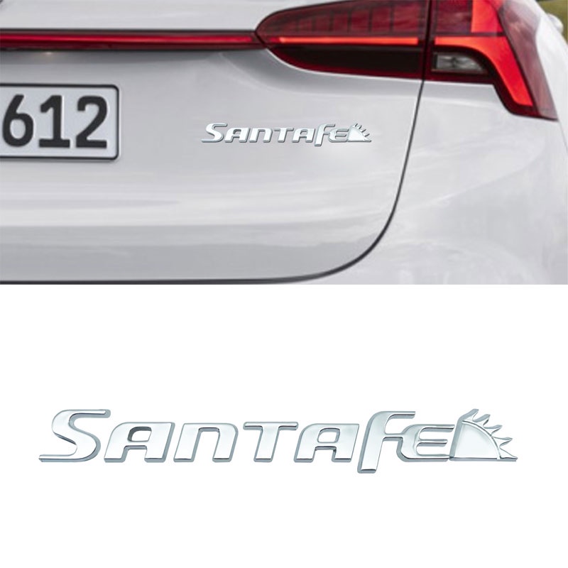 Car Rear Trunk 3D ABS SANTAFE Letter Taigate Styling Decals Emblem ...