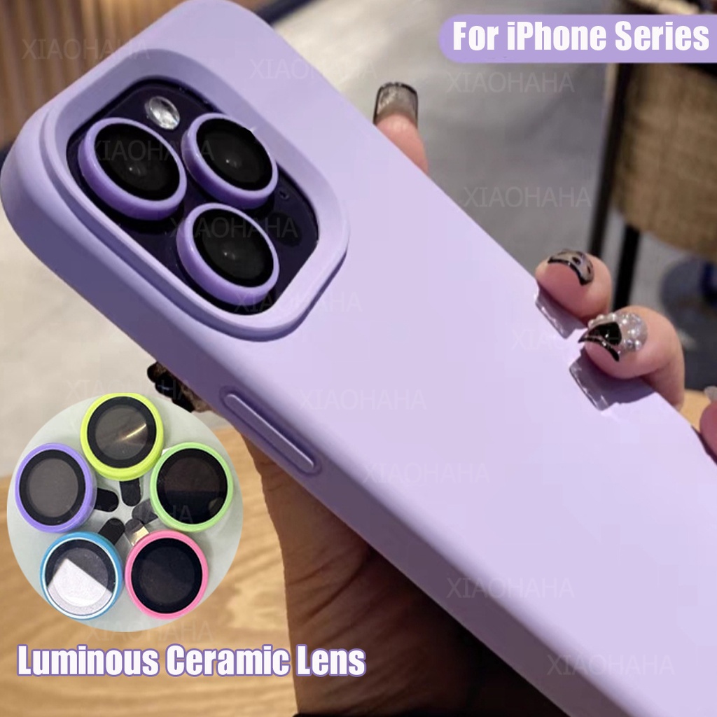 For iPhone 15 11 12 Pro Max 14 Plus 13 Mini Luminous Ceramic Camera ...
