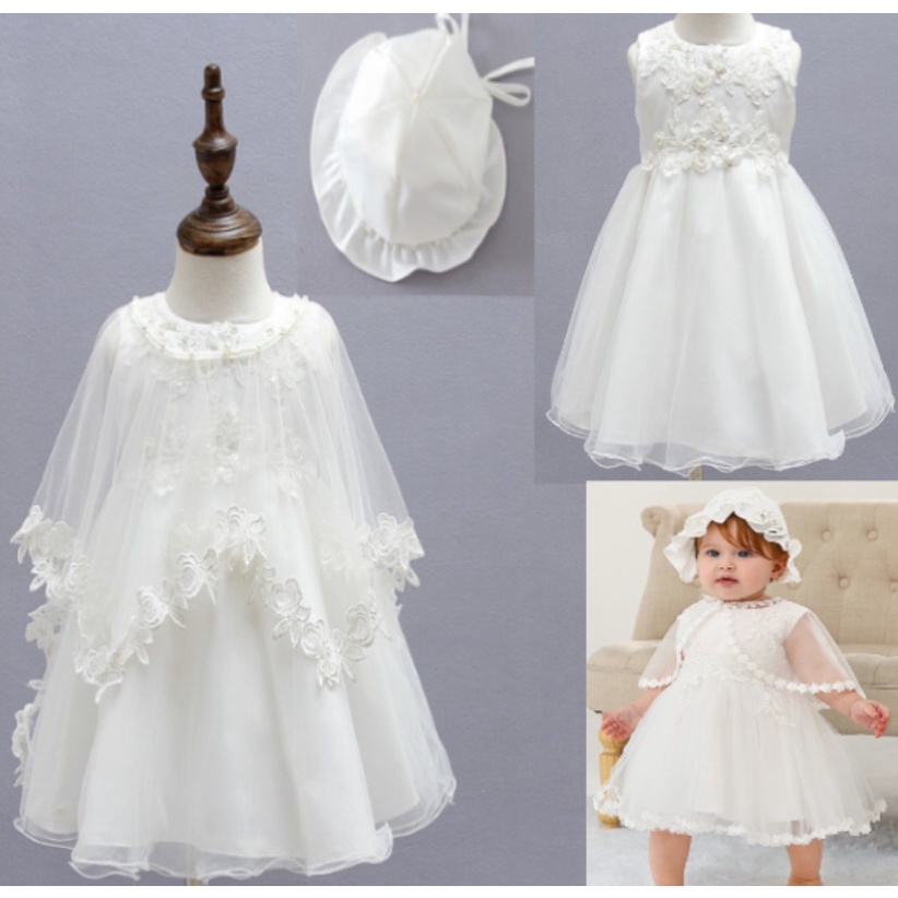 Baby Christening Clothes Flower Girl Baptism Dress Lace First Birthday