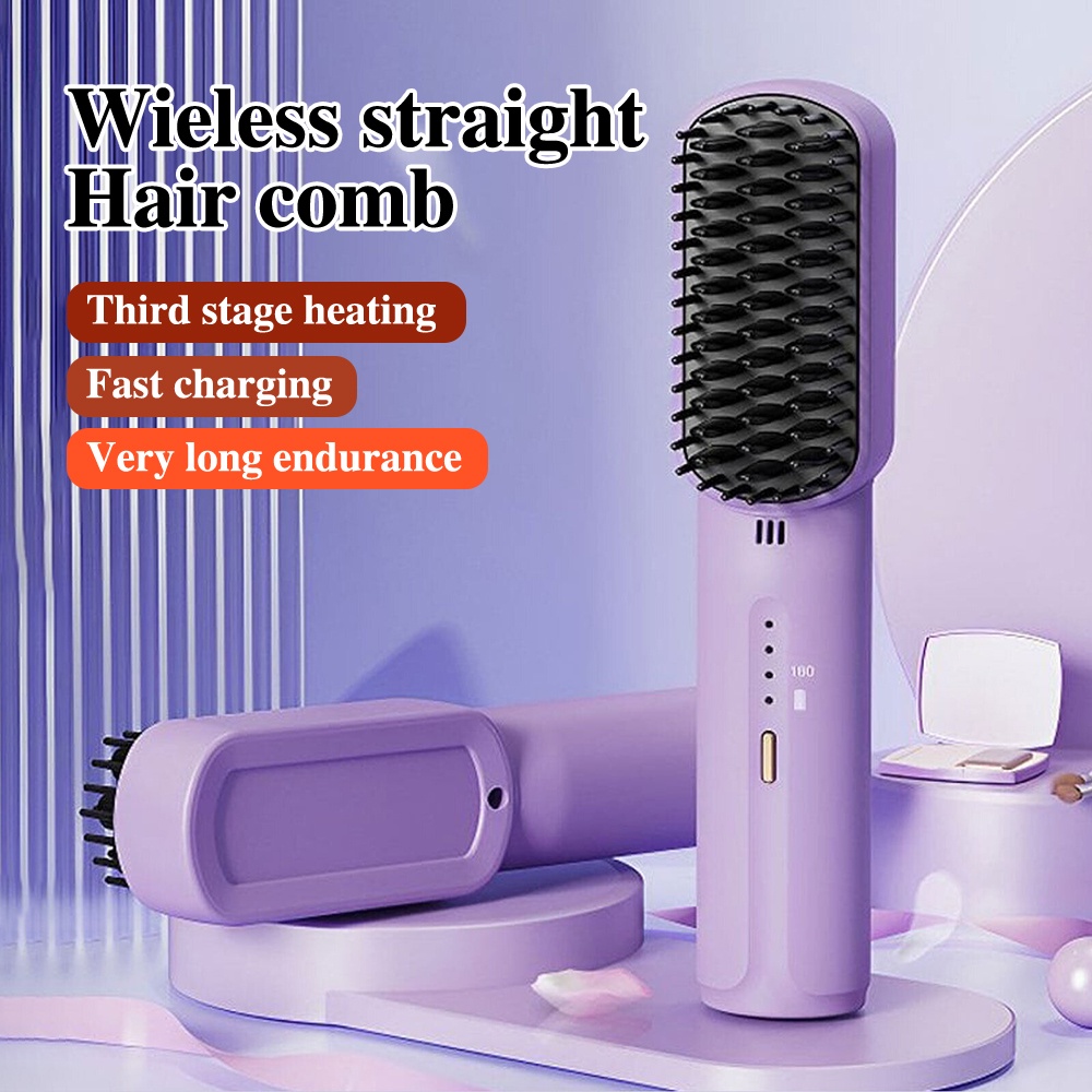 Wireless Ionic Straightening Comb Portable USB Charged Hair