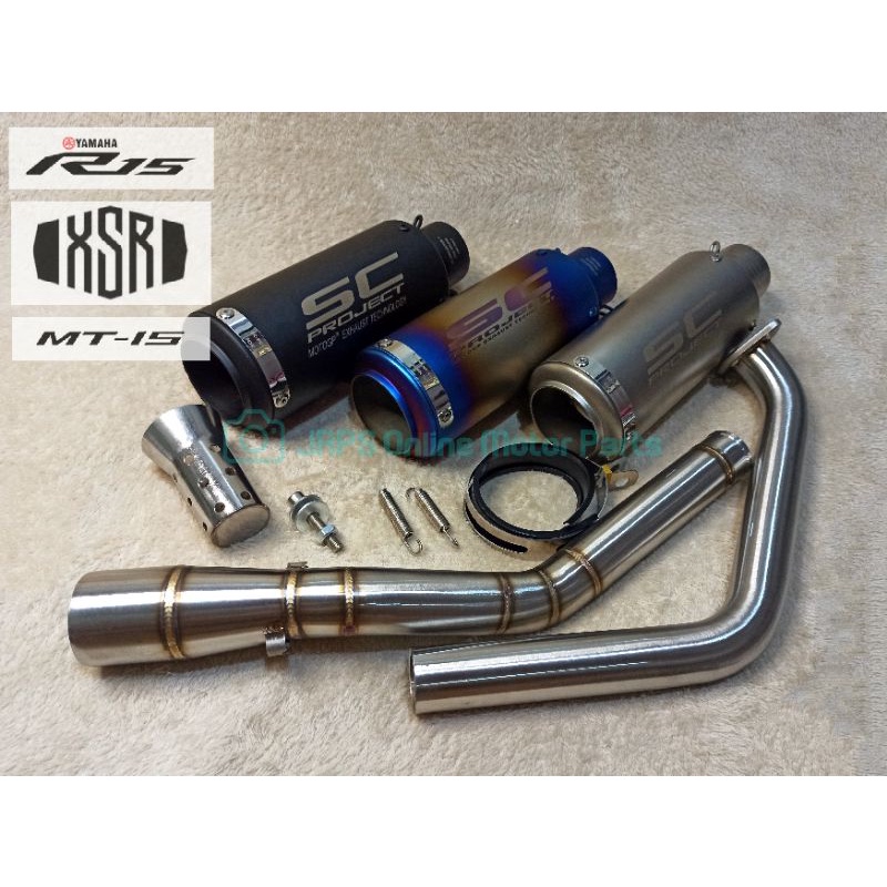 Yamaha R15 V3 , XSR155 , MT15 Akrapovic Full System Exhaust Muffler Set ...