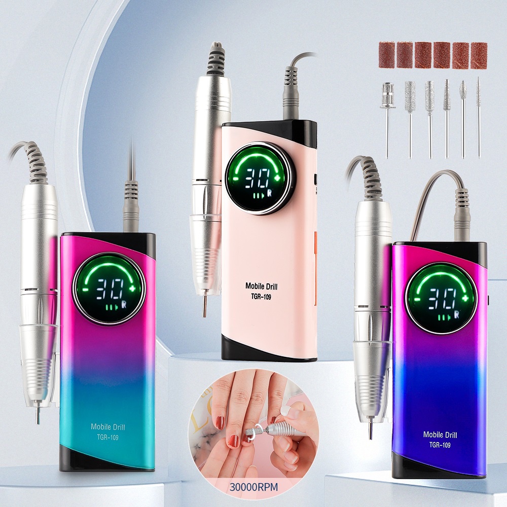 30000RPM Nail Drill Nail Art Machine Professional Nail Rechargeable ...